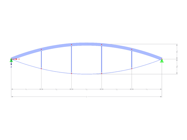 Modelo 002834 | IBB008p-crv | Viga de cuerda de arco invertida con parámetros