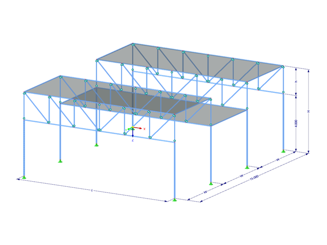 Modelo 003468 | FTS002 | Planos de cubierta horizontales con ambos extremos apoyados con parámetros