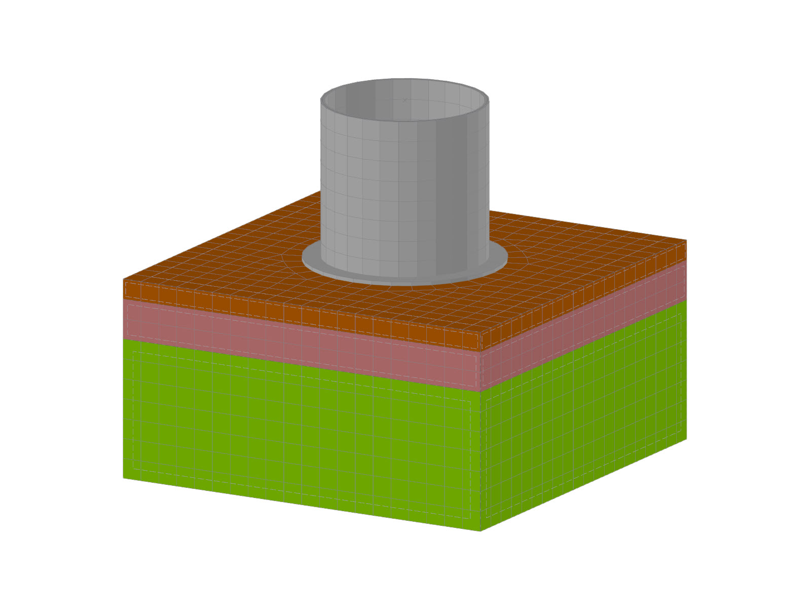 Tanque de hormigón en la composición del suelo