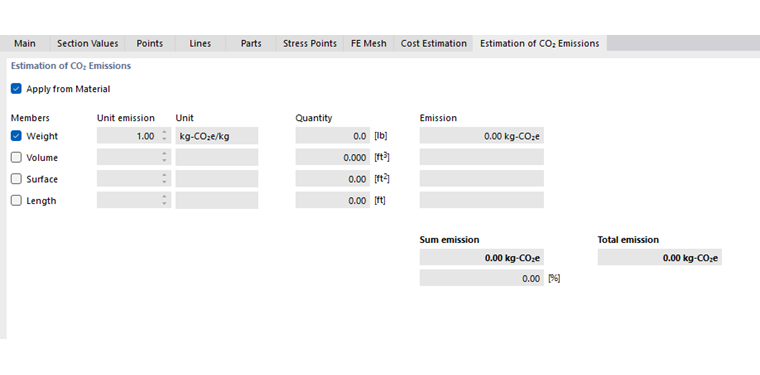 Definir emisión y unidad de sección