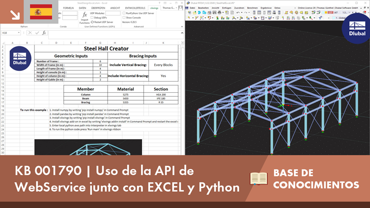 WebService API-Demonstration mit Excel und Python zur Automatisation strukturanalytischer Prozesse.