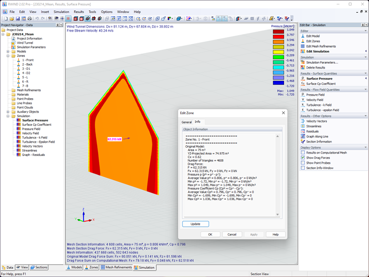 FAQ 005351 | ¿Hay alguna opción para exportar los resultados de los esfuerzos de arrastre de todas las zonas desde RWIND en una tabla?