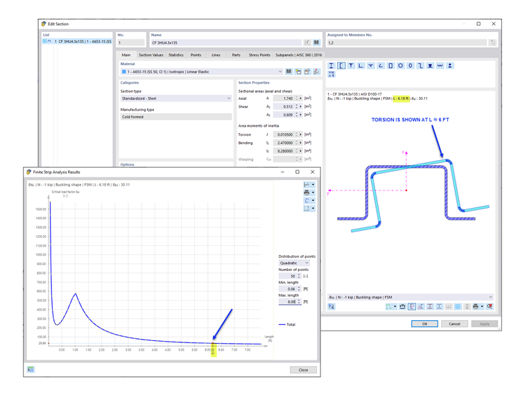 KB 001809 | Diseño de acero conformado en frío AISI en RFEM 6