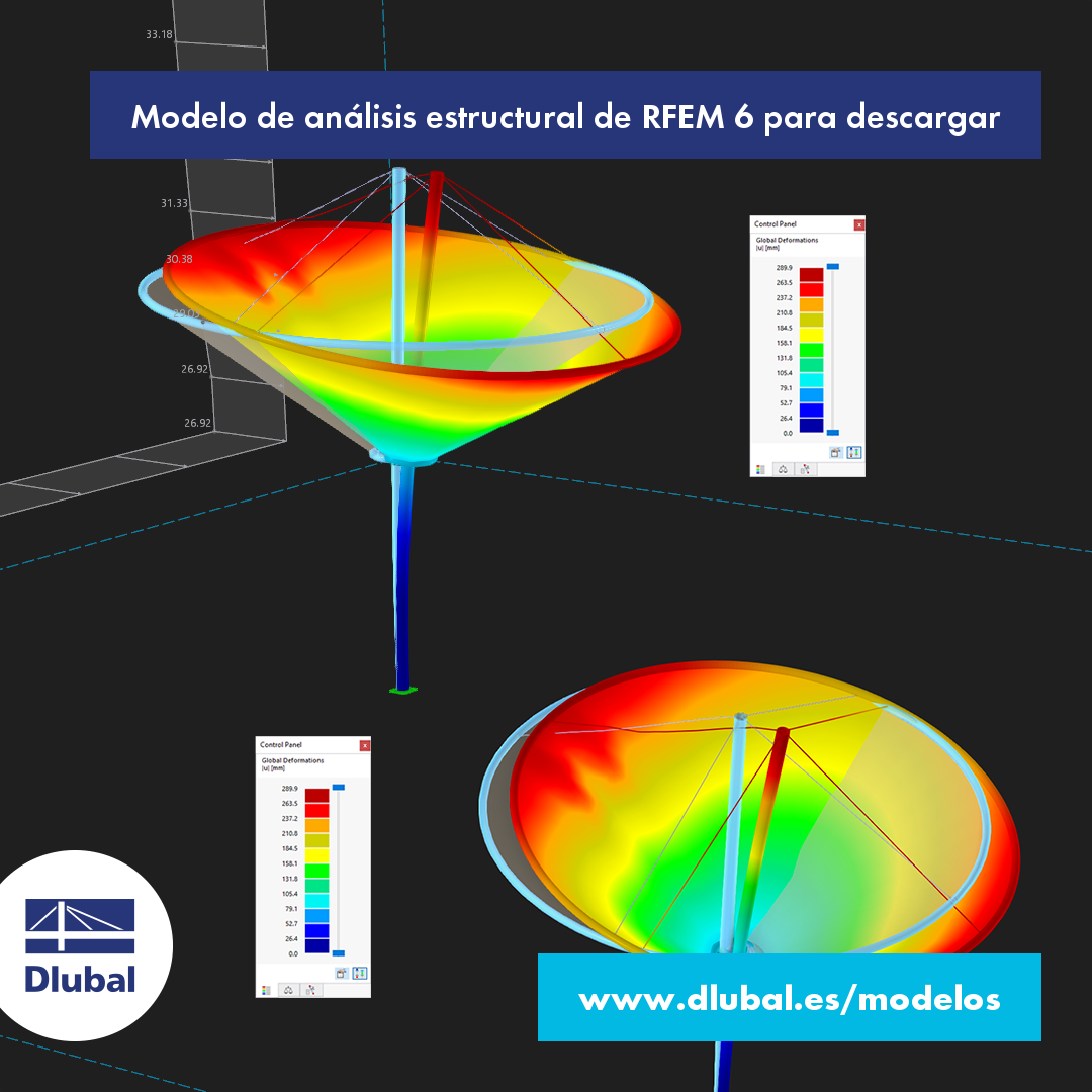 Modelo de análisis estructural descargable \n para RFEM 6
