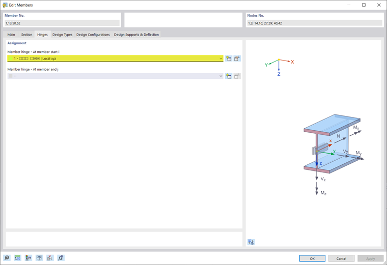 Conexión articulada entre correas y marco transversal