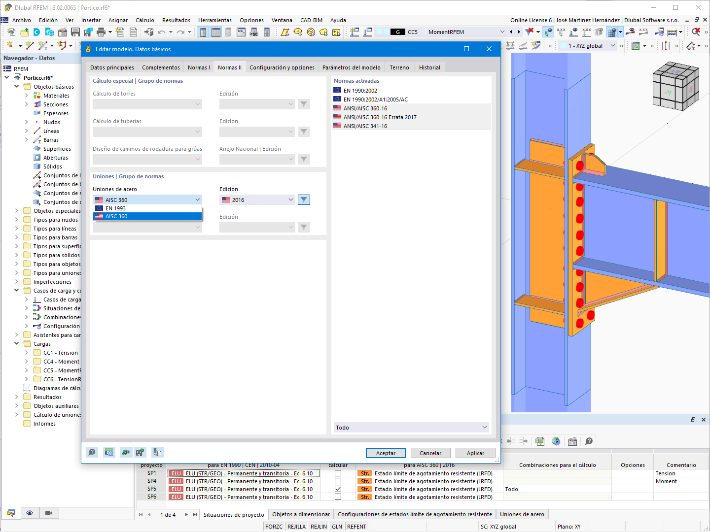 Característica 002585 | Diseño de uniones de acero según la norma estadounidense ANSI/AISC 360-16