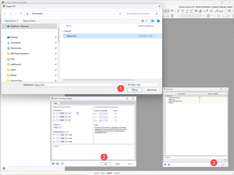 FAQ 005373 | ¿Cómo puedo exportar o importar un archivo IFC en RFEM 6/RSTAB 9?