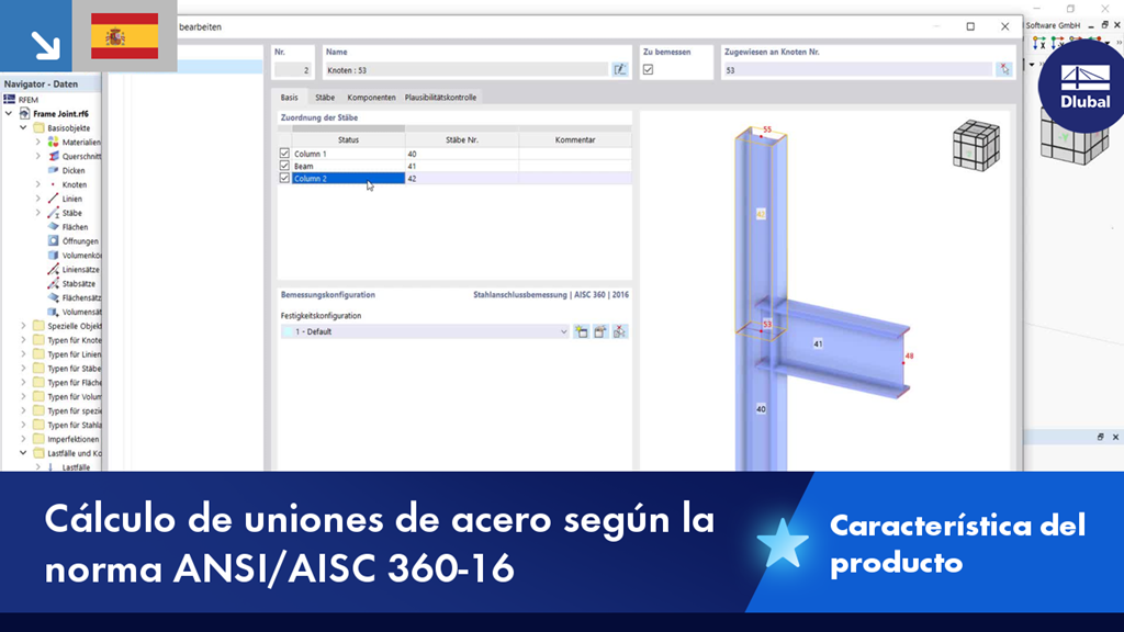 Diseño de uniones de acero según la norma estadounidense ANSI/AISC 360-16 sin detalles del software
