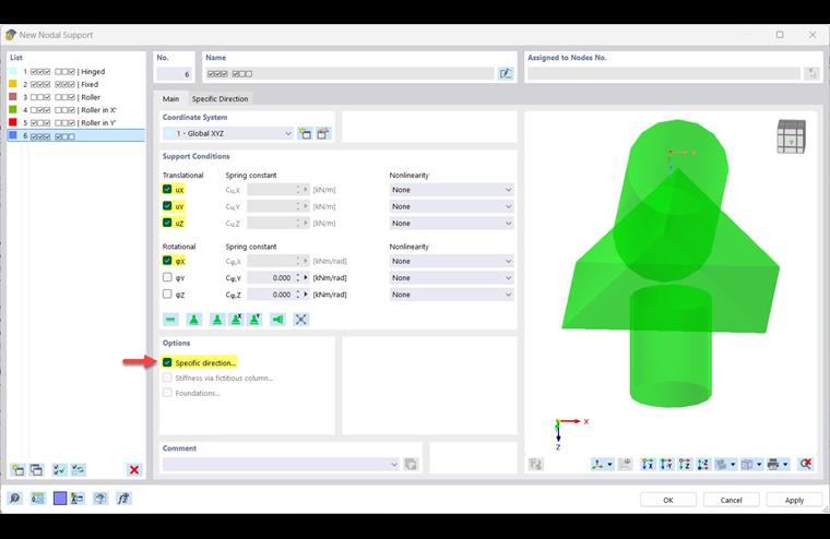Nueva apoyos en nudo