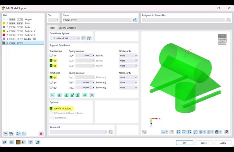 Apoyo nodal en cumbrera y corona de correas