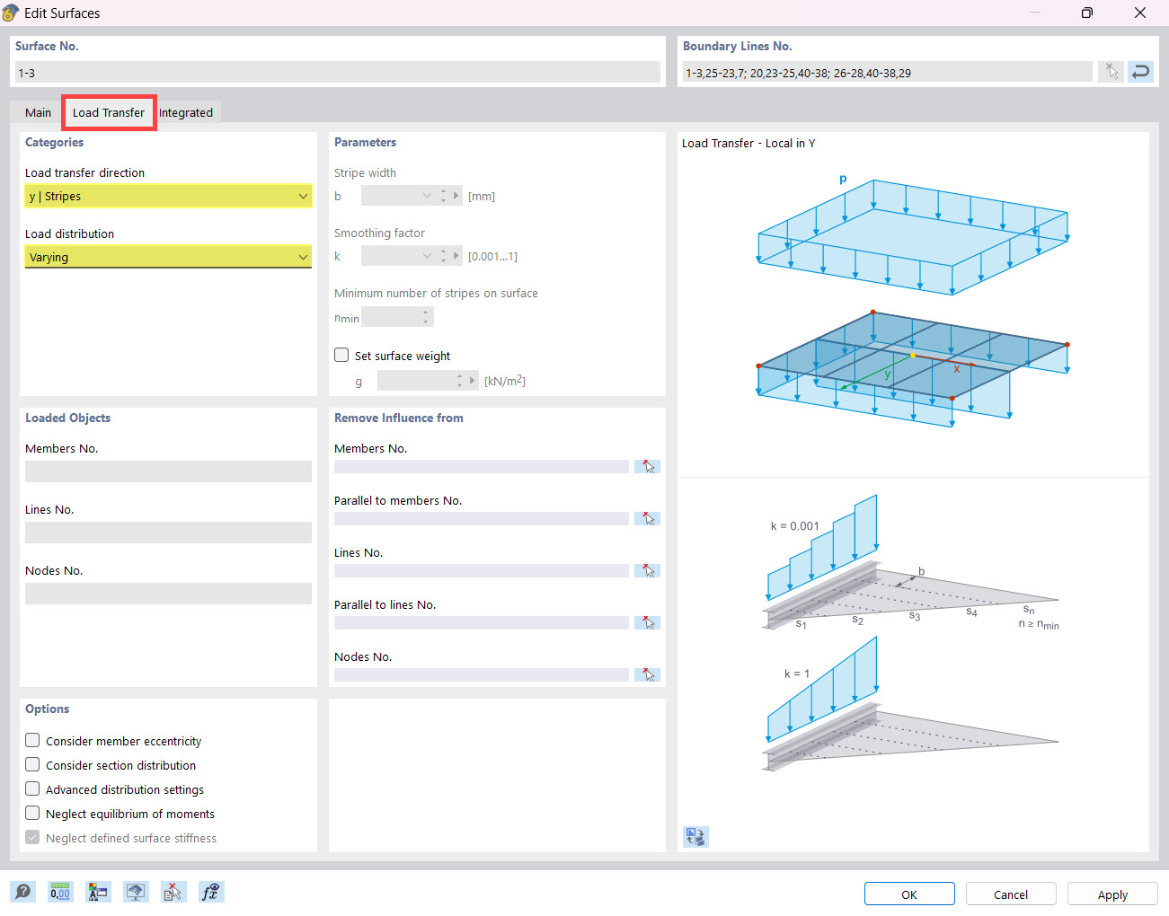 Configuración de transmisión de carga