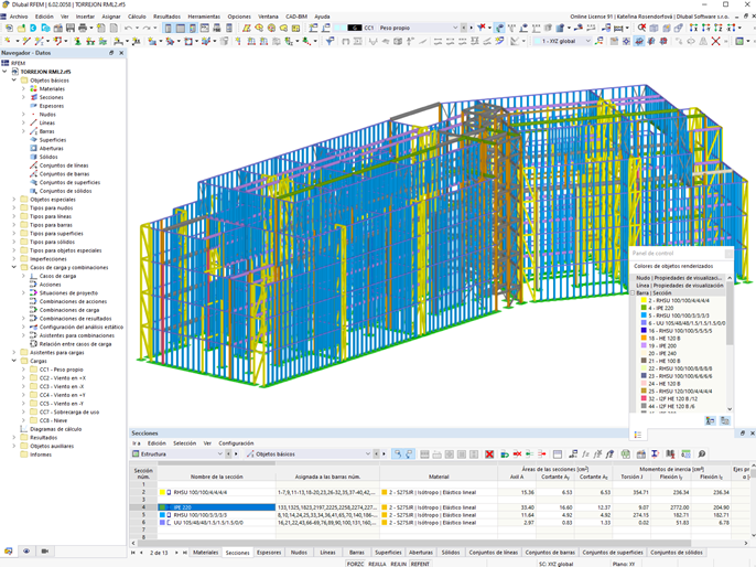 El edificio 2 con secciones por colores (© AFCA Teccon)