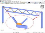 La conexión de acero en la ventana de trabajo de RFEM 6