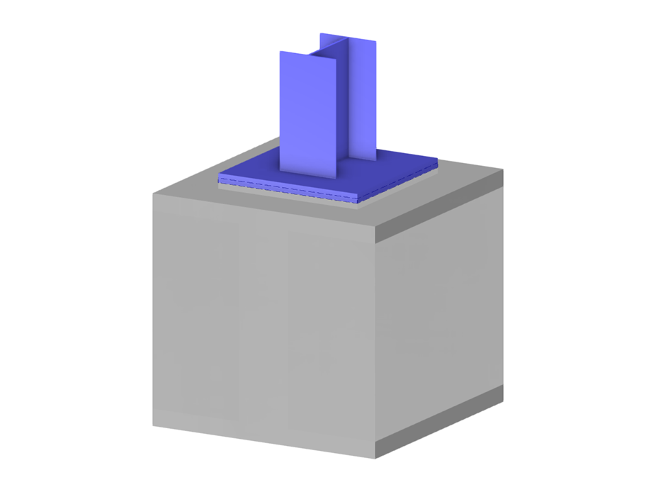 Modelo 004145 | Pilar de sección en I con bloque de cimentación