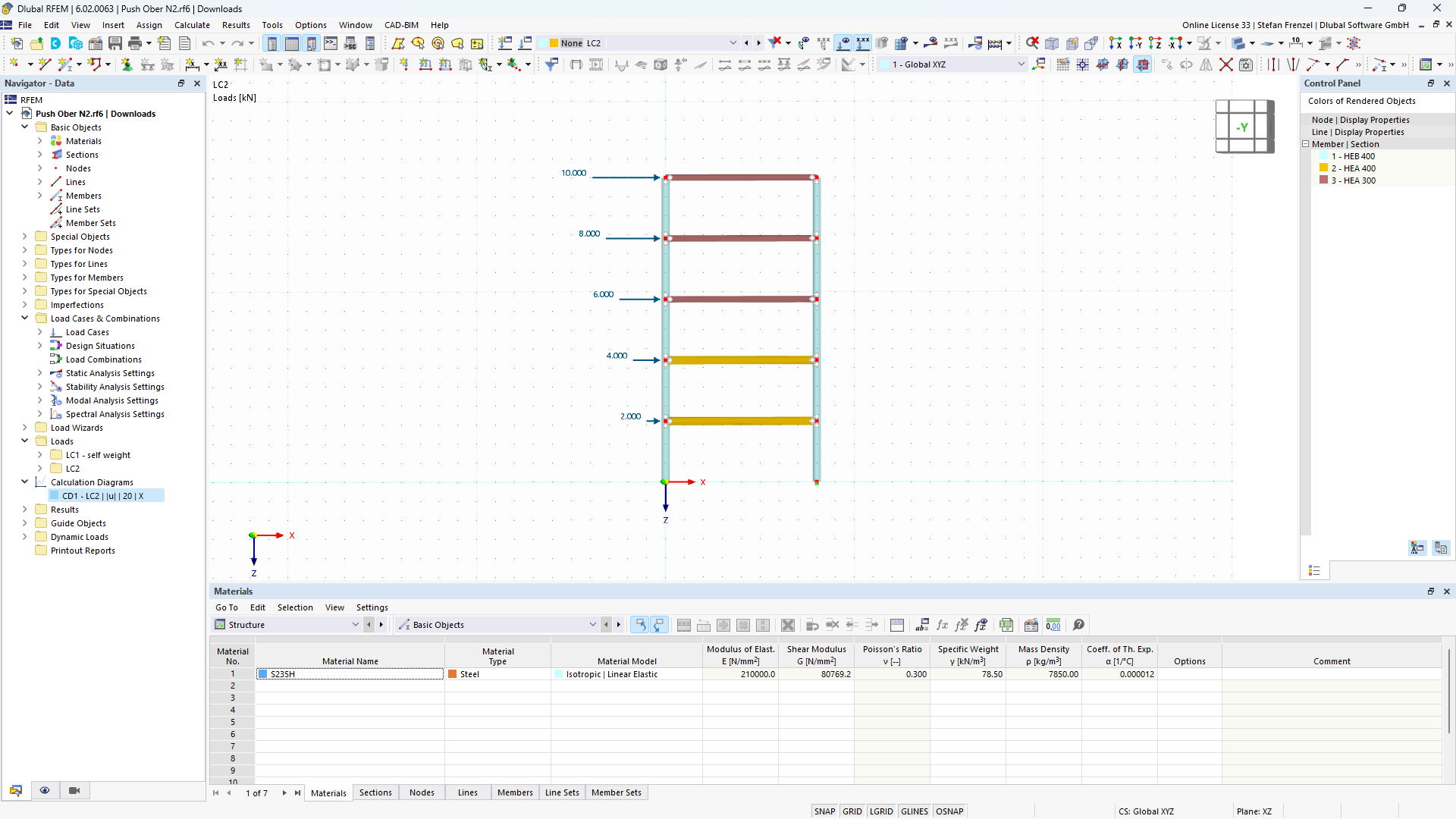 KB 001829 | Determinación de la binealización para la curva de empuje (método N2)