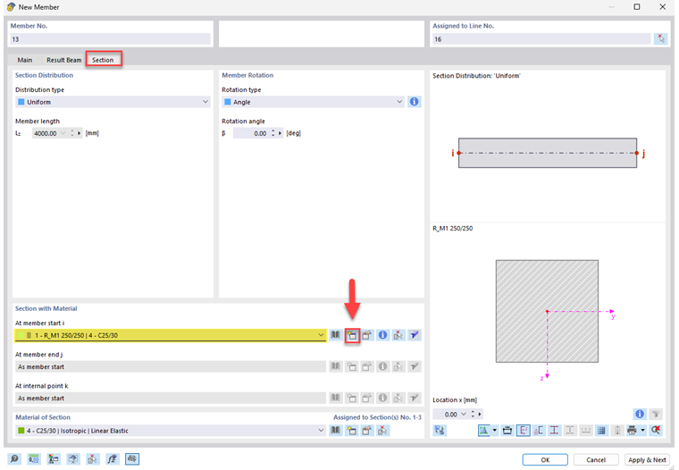 Visualización de la configuración de la sección para barras de resultados en la construcción.