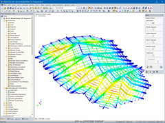 Deformaciones bajo carga de viento en RFEM 5 (© LCA Construction Bois)