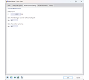 Cuadro de diálogo "Nuevo modelo – Datos básicos", pestaña "Configuración de armadura"