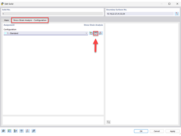 Detalles del análisis tensión-deformación con opciones de configuración