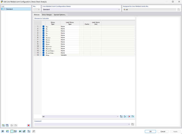 Configuración para soldaduras en líneas en un software de ingeniería