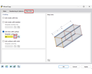 Visualización de un método para conectar líneas con superficies en un modelo estructural para optimizar los detalles de la estructura