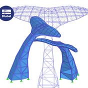 Estructura de cola de ballena | Modelo estructural de RFEM 6 para descargar