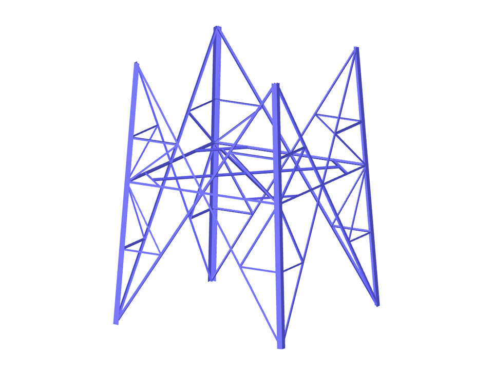 Panel autosoportado con estructura de torre que muestra el entramado estructural con componentes de ingeniería detallados.