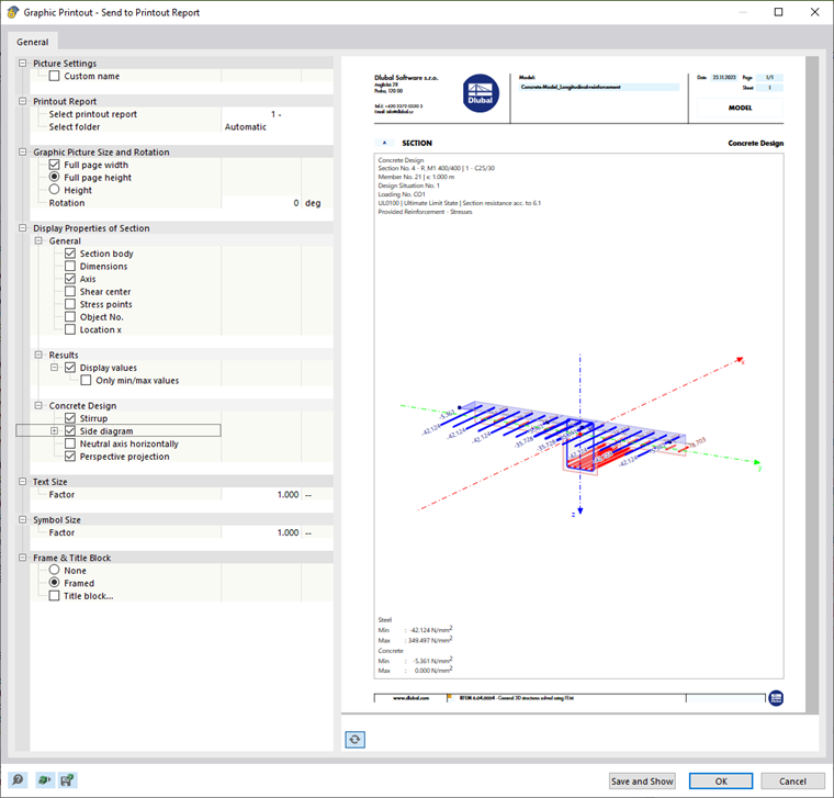Imprimir diagramas de resultados en un informe