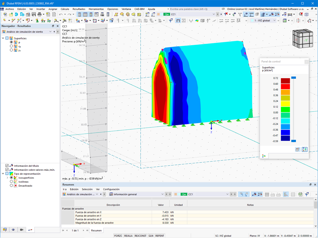 Característica 002649 | Visualización de los resultados de RWIND directamente en RFEM 6