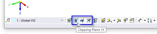 Botones para planos de recorte predeterminados en la barra de herramientas de CAD