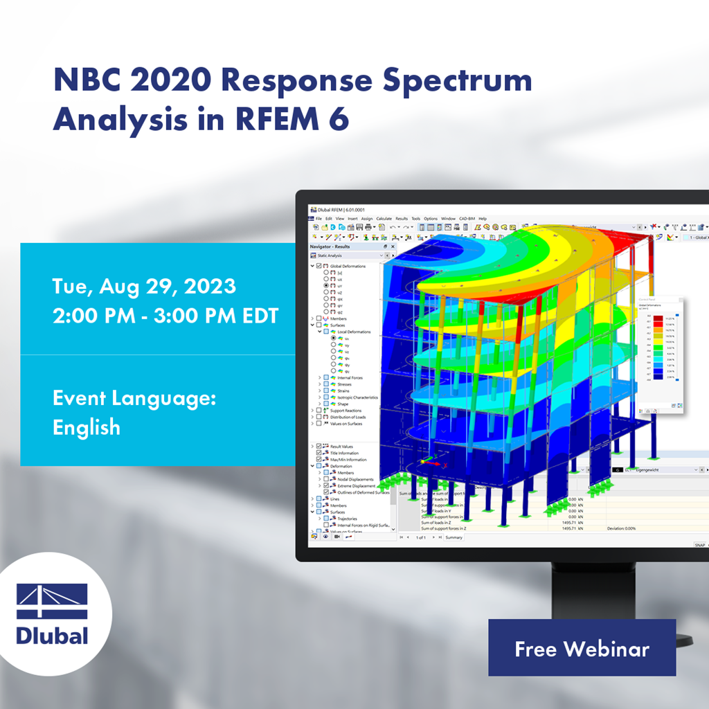 Análisis del espectro de respuesta de NBC 2020 en RFEM 6