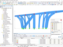 Modelo de RSTAB del pabellón en MonbiJoupark, Berna, Suiza