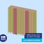 Edificio de gran altura hecho de madera y hormigón