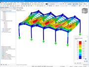 Deformaciones de la cubierta en RFEM