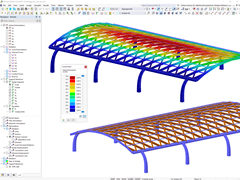 Deformación de la estructura de la cubierta en RSTAB