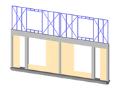 Modelo 004521 | Muro con puertas y ventanas