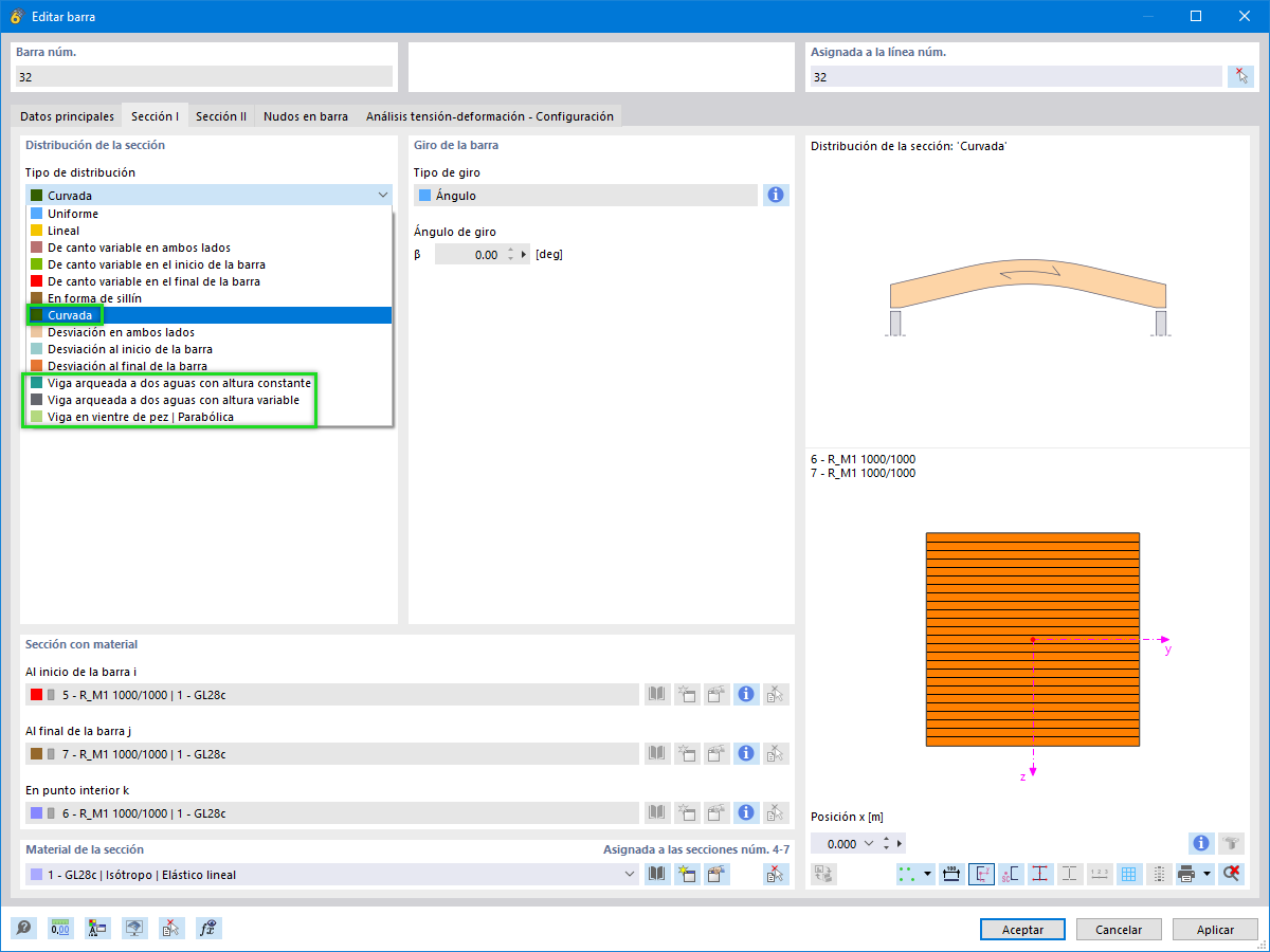 Característica 002668 | Distribuciones de secciones de forma curva