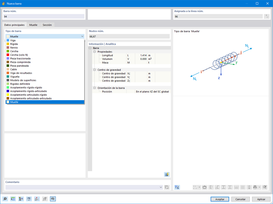 Característica 002689 | Tipo de barra "Muelle"