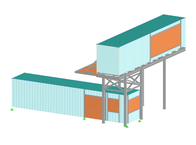 Modelo 004577 | Estructura de contenedores en la entrada del enclave del motor en Tampa, Florida, Estados Unidos