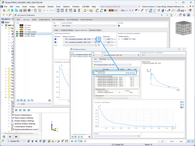 KB 001860 | NBC 2020 Análisis del espectro de respuesta modal y consideraciones de cortante en la base en RFEM 6