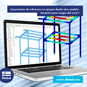 Importación de esfuerzos en apoyos desde otro modelo - Asistente para cargas del nivel 1