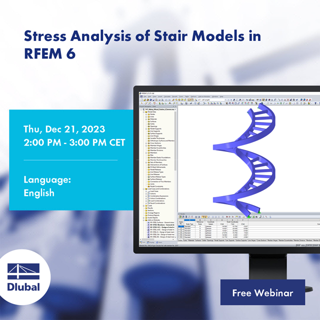 Análisis de tensiones de modelos de escaleras en RFEM 6
