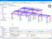 Modelo de RFEM con momentos en las barras (© Ing. Enrique de León)
