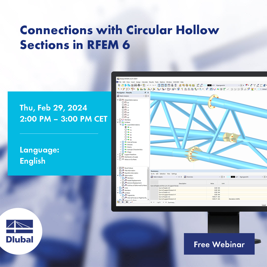 Uniones con perfiles de secciones circulares huecas en RFEM 6