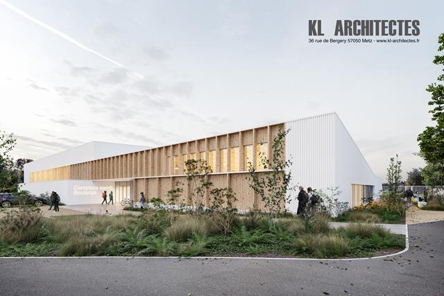 Vista exterior del gimnasio | © KL-Architectes