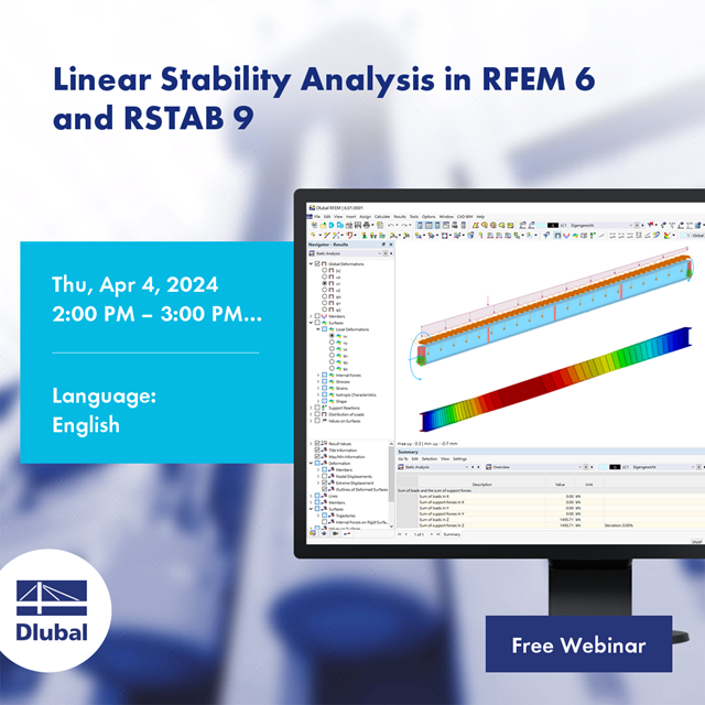 Análisis de estabilidad lineal en RFEM 6 y RSTAB 9