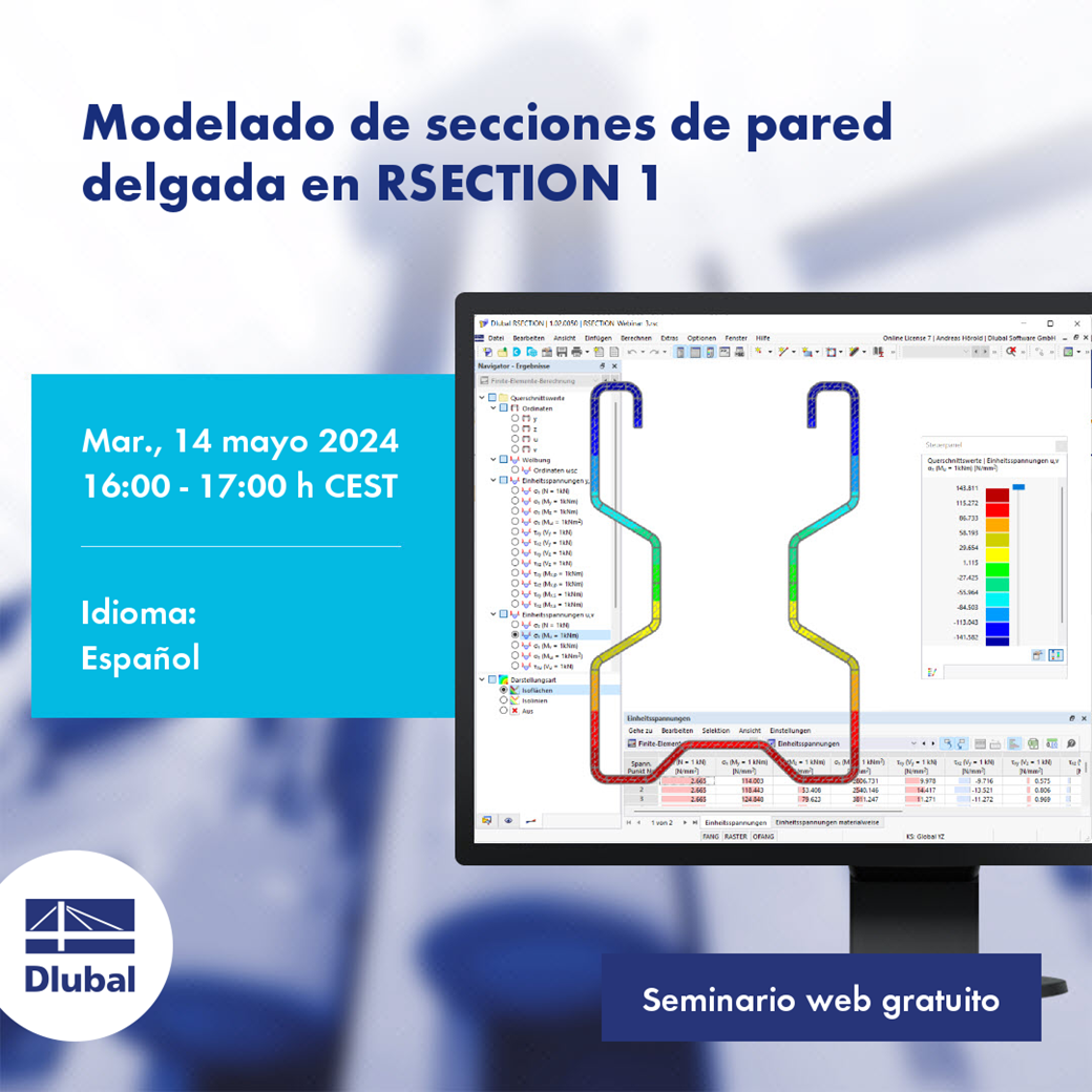 Modelado de secciones de pared delgada en RSECTION 1