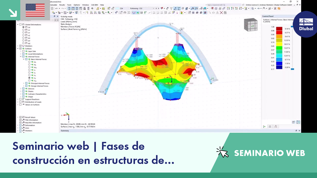 Seminario web | Fases de construcción en estructuras de membrana con RFEM 6