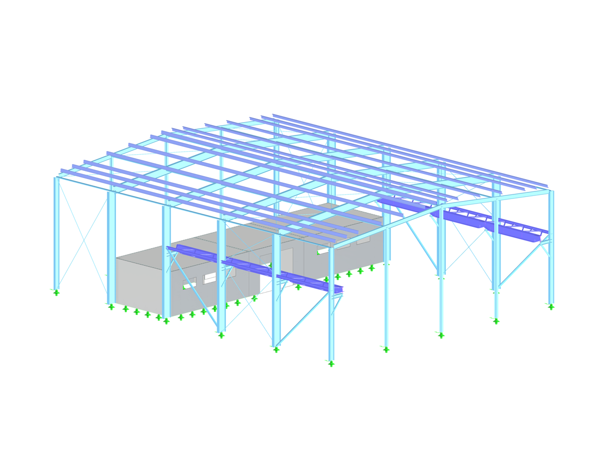 Nave industrial con viga de puente grúa