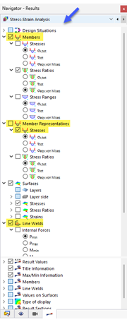 Navegador - Resultados para cálculo de tensiones-deformaciones